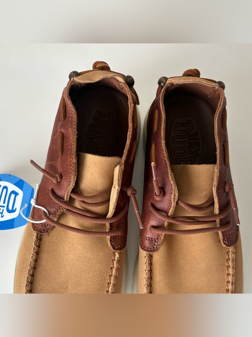 Hey Dude Jackson suede leather moccasin loafers chestnut NEW 11 - Picture 5 of 11